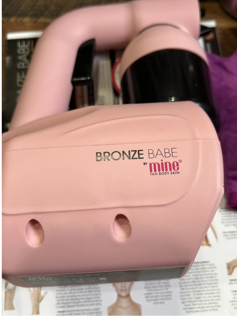 MineTan Bronze Babe Home Spray Tan Kit Machine w 8oz Double Dark Spray Mist PINK - Picture 6 of 12